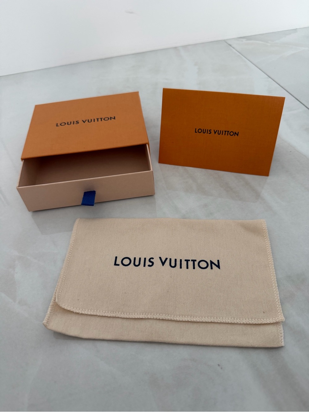 Louis Vuitton New Pull Out Drawer Box Logo Dust Bag /Pouch and Receipt Holder